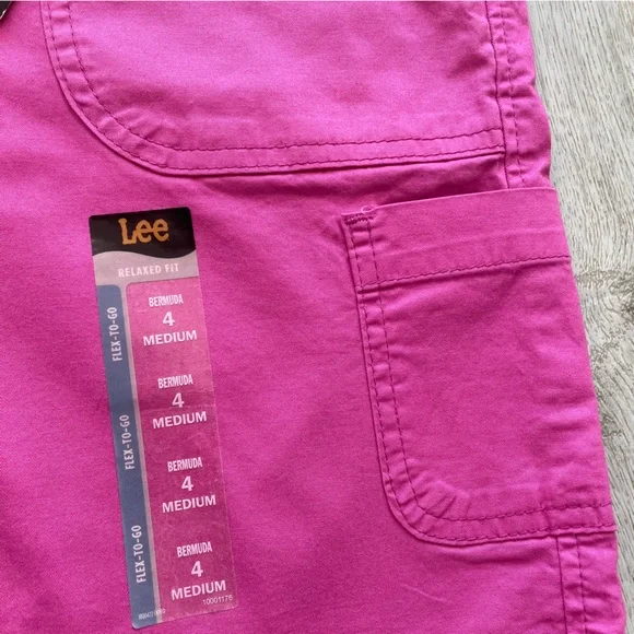 NWT 🦋 LEE Bright Pink Bermuda Shorts | Size: 4 (Medium) - Picture 10 of 16